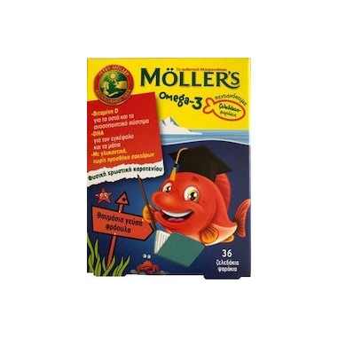 MOLLERS OMEGA-3 ΖΕΛΕΔΑΚΙΑ 36GUMS STRAWBERRY
