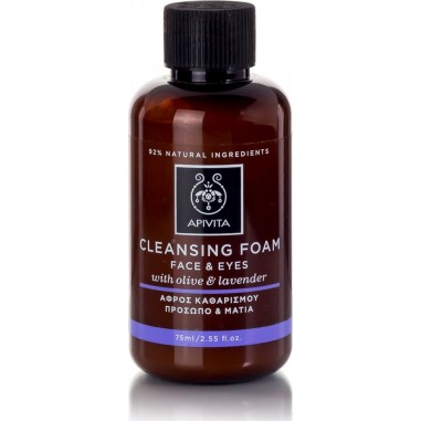 APIVITA CLEANSING FOAM FOR FACE&EYES WITH OLIVE & LAVENDER 75ml 