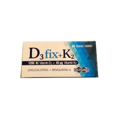 UNI-PHARMA D3 FIX  1200 IU + Κ2 45mcg 60 Tablets