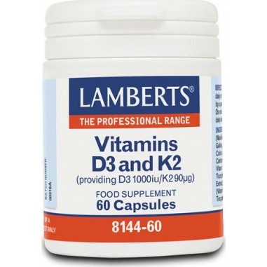 LAMBERTS VITAMIN D3 and K2 60tabs