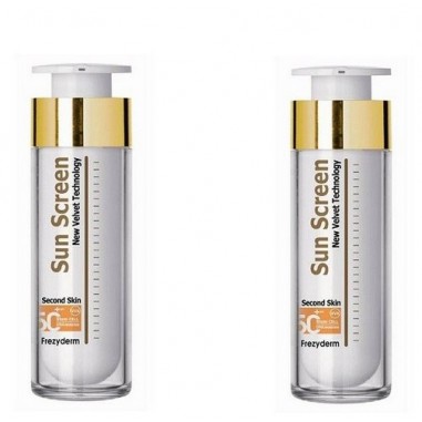 PROMOPACK 2 TEMAXIA FREZYDERM SUN SCREEN VELVET SECOND SKIN FACE SPF 50+ 50ml