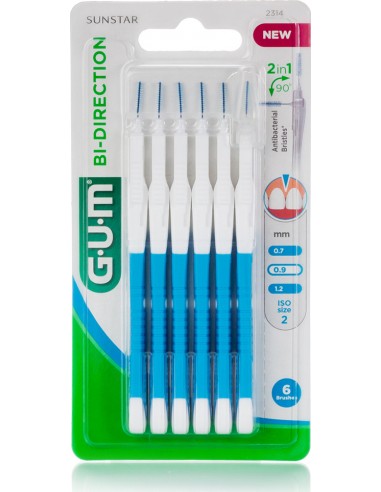 GUM BI-DIRECTION 2314 ΜΠΛΕ Tapered 0,9mm x6