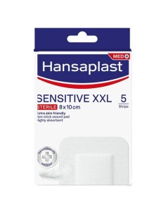 HANSAPLAST ANTIBACTERIAL SENSITIVE XXL 8X10cm 5strips