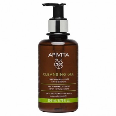 APIVITA CLEANSING GEL  FOR OILY/COMP SKIN WITH PROPOLIS&LIME 200ml