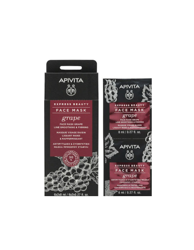 APIVITA FACE MASK GRAPE 2x8ml