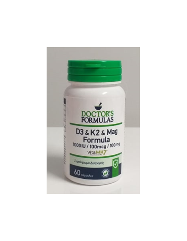 DOCTOR'S FORMULAS D3 1000IU & K2 100MCG & MAG 100MG FORMULA 60caps