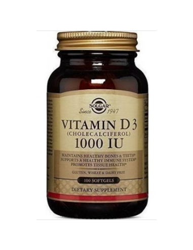 SOLGAR VITAMIN D-3 1000 IU (25μg) 100 soft gels