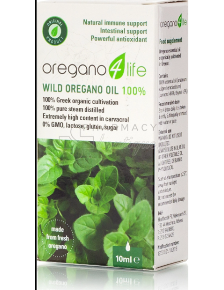 Oregano 4 Life Βιολογικό Ριγανέλαιο 100% 10ml