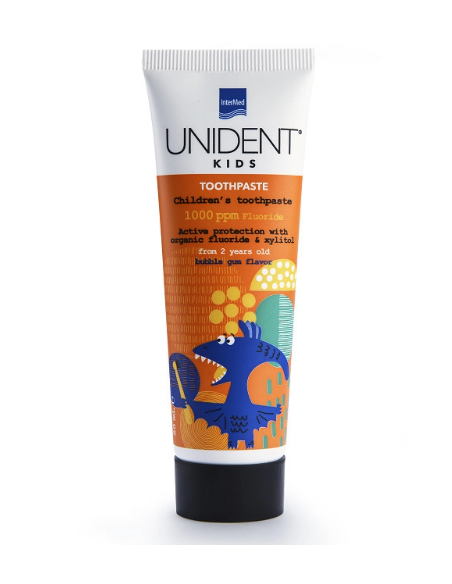Intermed Οδοντόκρεμα Unident 50ml 1000 ppm με Γεύση Τσιχλόφουσκα για 2+ χρονών