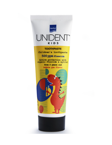 Intermed Unident Toothpaste 50ml 500 ppm with Bubblegum Flavor for 2+ years