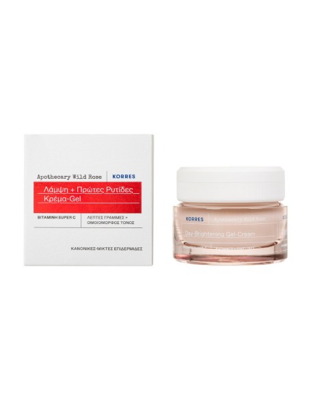 Korres Apothecary Wild Rose 24-Hour Moisturizing & Anti-Aging Day Face Cream-Gel with Hyaluronic Acid & Vitamin C 40ml