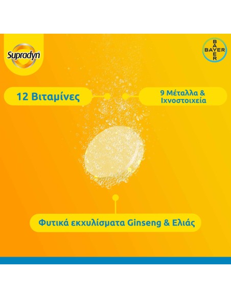 Bayer Supradyn Vital 50+ Βιταμίνη για Ενέργεια Energy 30 αναβράζοντα δισκία