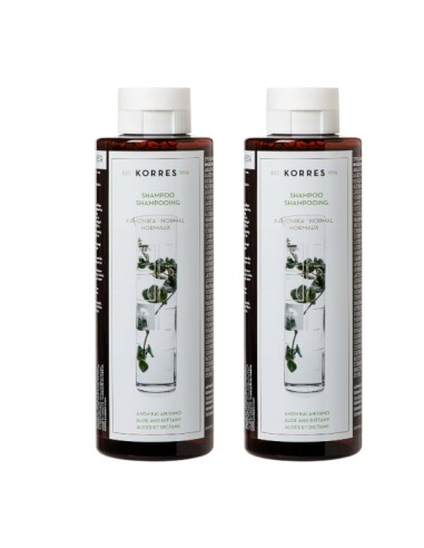 Korres Promo Shampoo Aloe & Dittany 2x250ml...