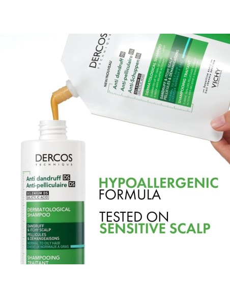 Vichy Dercos  Αντιπιτυριδικό Σαμπουάν για Κανονικά & Λιπαρά Μαλλιά Ανταλλακτικό 390ml