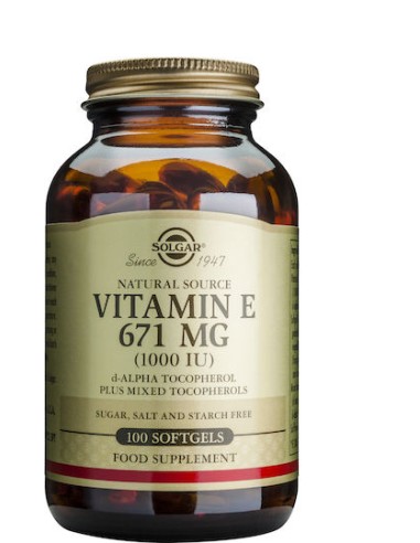 SOLGAR Vitamin E 671 Mg  (1000 IU) 100 Μαλακές...