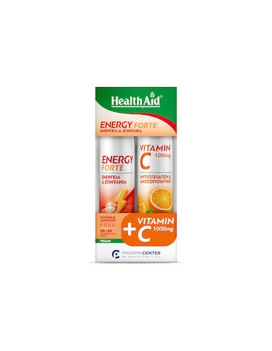 Health Aid Promo Energy Forte Dietary Supplement For Energy & Vitality & Vitamin C 1000mg 2x20 effervescent tablets