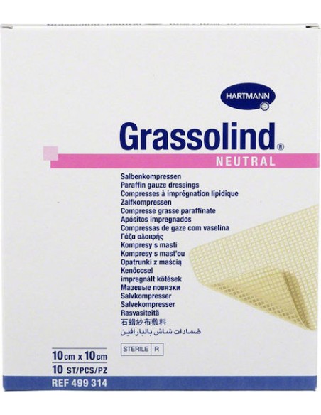 Hartmann Grassolind® Neutral Ointment Gauze Pads Cotton-Fine Knit 10x10cm 10 pieces