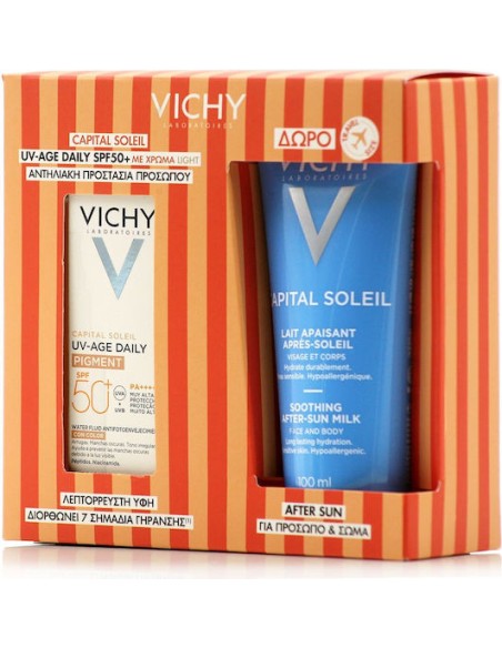 Vichy Promo Capital Soleil UV-AGE DAILY TINTED LIGHT SPG50 40ml+ Gift After Sun 100mL