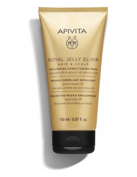 Apivita Royal Jelly Elixir Conditioner Μαλακτική Μάσκα Αναδόμησης  Με Βασιλικό Πολτό+Αμινοξέα Μεταξιού 150ml