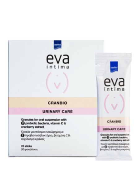 Intermed Eva Intima Cranbio Urinary Care Συμπλήρωμα Διατροφής για την Υγεία του Ουροποιητικού Συστήματος+Κόλπου 20φακ