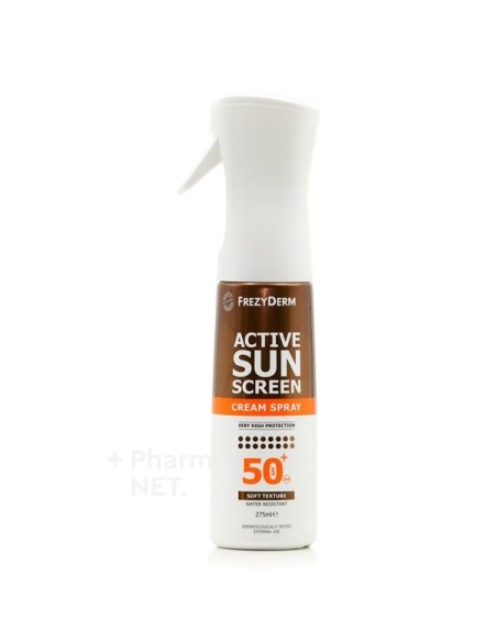 Frezyderm Active Sunscreen Cream Spray SPF50+  Πολύ Υψηλή Προστασία & Χρυσαφένιο Μαύρισμα 275mL