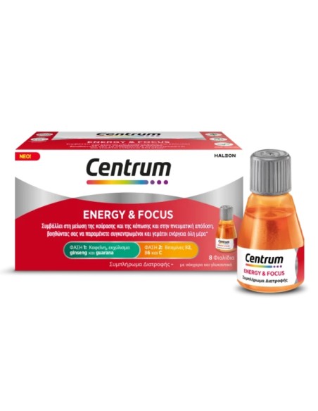 Centrum Energy & Focus Dietary Supplement for Reducing Fatigue & Enhancing Mental Performance, 8 x 25 mL Vials
