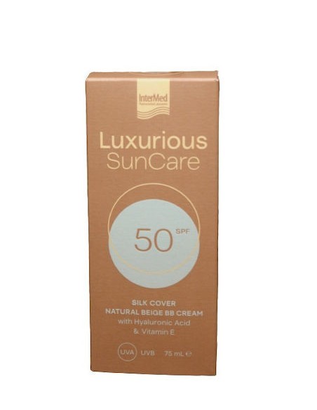 Intermed Luxurious SunCare Silk Cover Natural Beige BB Cream  SPF50 Αντηλιακή Κρέμα Προσώπου με Χρώμα 75ml