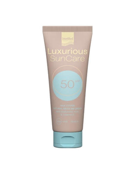 Intermed Luxurious SunCare Silk Cover Natural Beige BB Cream  SPF50 Αντηλιακή Κρέμα Προσώπου με Χρώμα 75ml