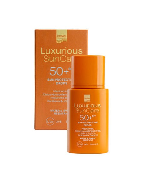 Intermed Luxurious SunCare SUN PROTECTION DROPS SPF 50+ Λεπτόρρευστο Αντηλιακό Γαλάκτωμα Προσώπου 30mL