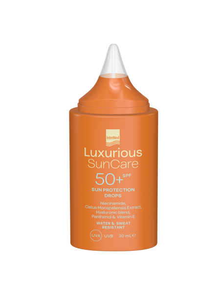 Intermed Luxurious SunCare SUN PROTECTION DROPS SPF 50+ Λεπτόρρευστο Αντηλιακό Γαλάκτωμα Προσώπου 30mL