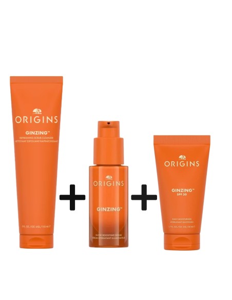 Origins Ginzing Brightening Set 2-1 Cleanser, Serum & Moisturizer 3pcs