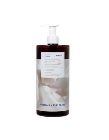 Korres White Rose& Cotton Shower Gel with White...