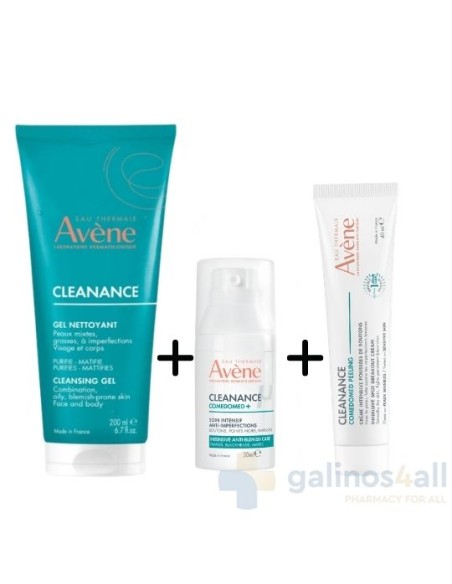 Avene Cleanance Complete Acne Solution Σετ Καθαρισμού & Εντατικής Φροντίδας Ακμής 3τμχ
