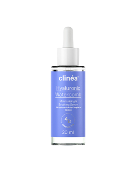Clinea Hyaluronic Waterbomb Συμπυκνωμένος Eνυδατικός & Kαταπραϋντικός Oρός με 5% Σύμπλοκο Υαλουρονικού Οξέος & Έλαιο CBD 30mL