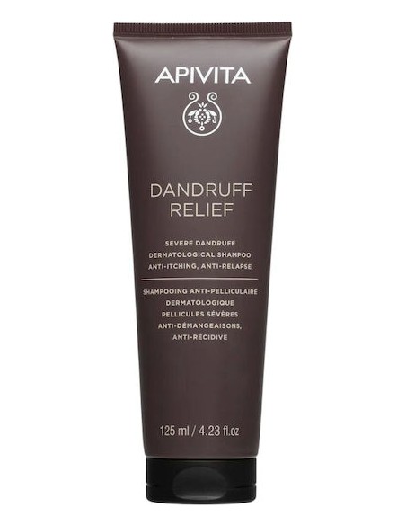 Apivita Dandruff Relief Severe Dandruff Δερματολογικό Σαμπουάν Για Εντονη Πυτιρίδα Κατά του Κνησμού & Επανεμφάνισης 125mL