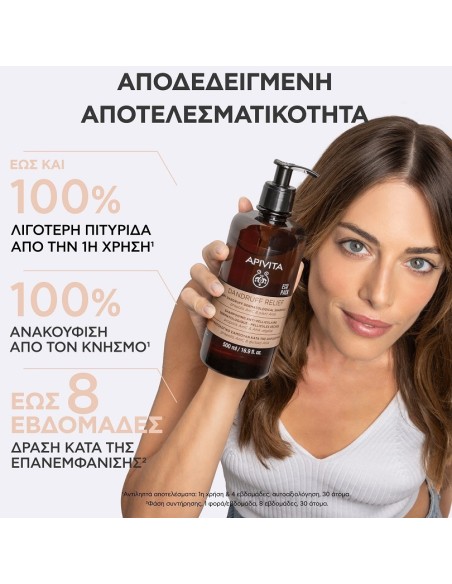 Apivita Dandruff Relief Dermatological Shampoo for Dry Scalp with Propolis AmC & Plant-based AHA 500ml
