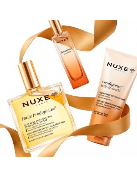 Nuxe The Prodigieux Collection Σετ με Λάδι 100mL , Άρωμα 15mL και Αφρόλουτρο 100mL +ΔΩΡΟ Χρυσό Pouch