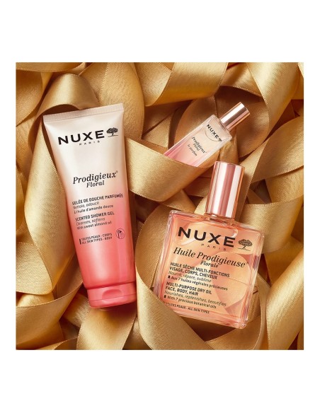Nuxe The Prodigieux Floral Collection Σετ με Λάδι 100mL , Άρωμα 15mL και Αφρόλουτρο 100mL +ΔΩΡΟ Χρυσό Pouch