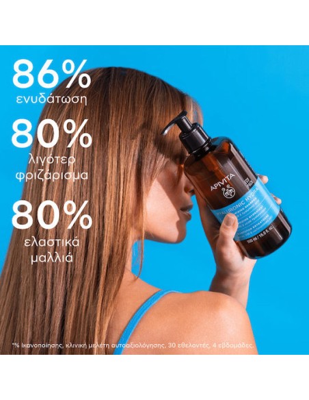 Apivita Hyaluronic Hydra Σαμπουάν Ενυδάτωσης Με Μέλι & Υαλουρονικό Οξύ 500ml