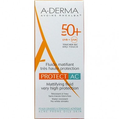 ADERMA SUN PROTECT FACE Fluide Matifiant AC 50+spf 40ml