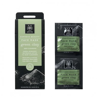 APIVITA FACE MASK GREEN CLAY 2x8ml